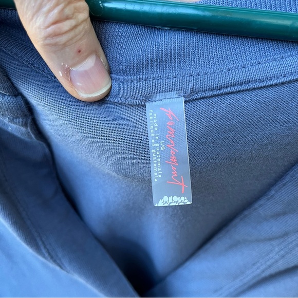 Free People Movement Side To Side Layer Oversized Long Sleeve Top In Blue Sz L - Picture 3 of 12